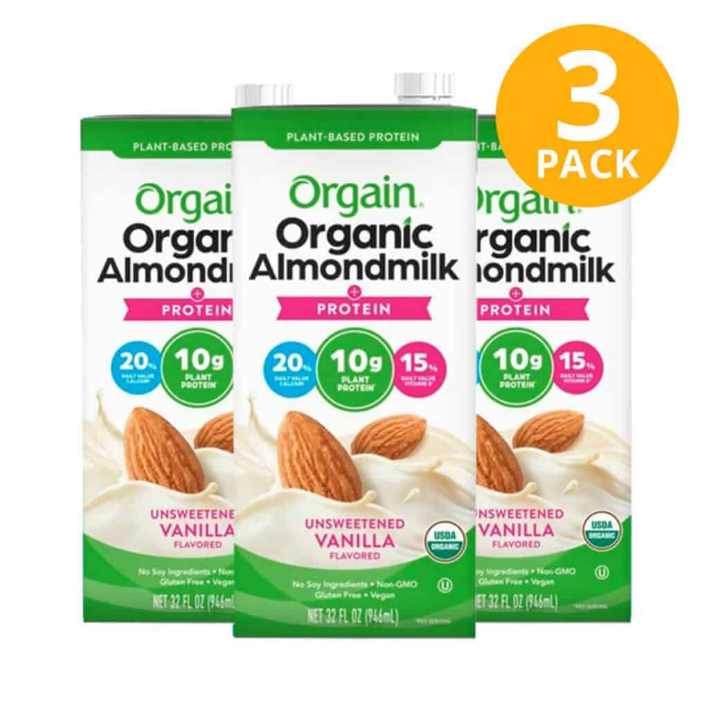 Orgain, Organic Almond Milk Protein, Unsweetened Vanilla, 32 OZ (Pack
