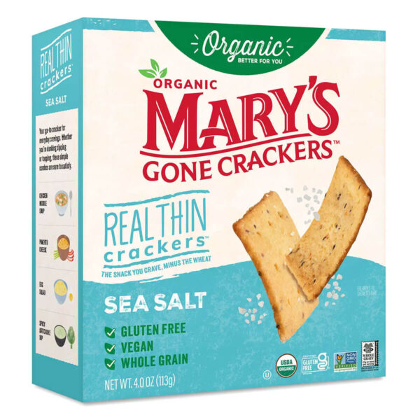 Mary's Gone Crackers Real Thin Sea Salt, Galletas 4 OZ
