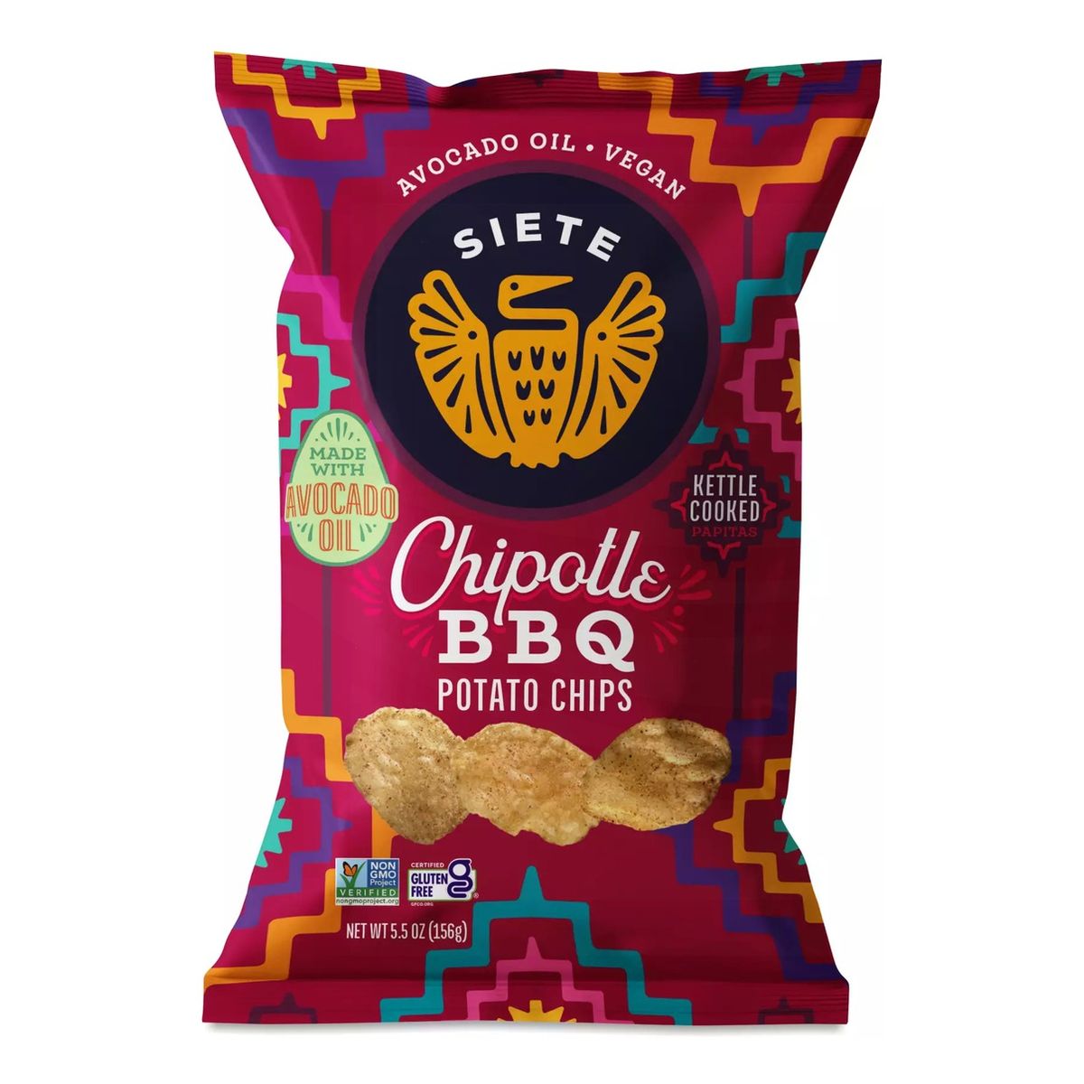 Siete Chipotle BBQ, Kettle Potato Chips, 5 Siete Chipotle BBQ, Kettle Potato Chips, 5.5 OZ