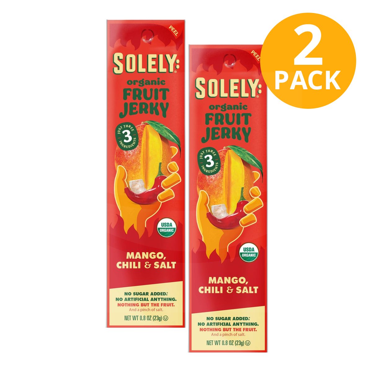 Solely Organic Mango Chili Fruit Jerky 0.8 OZ (Pack de 2)