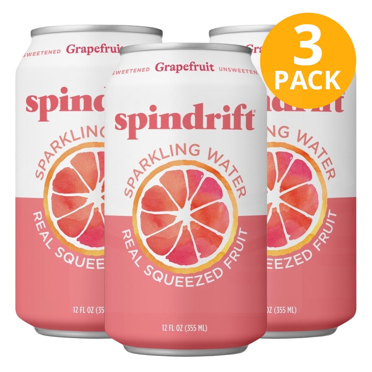 Spindrift Grapefruit, Agua con Gas, 12 OZ (Pack de 3) 1 Spindrift Grapefruit, Agua con Gas, 12 OZ (Pack de 3)