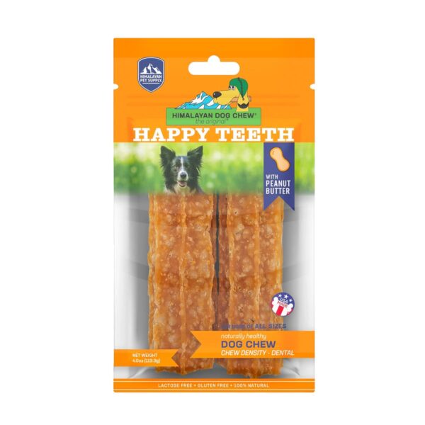 Masticable para Perros, Happy Teeth Peanut Butter, Todo Tamaño, Himalayan Dog Chew, 4 OZ