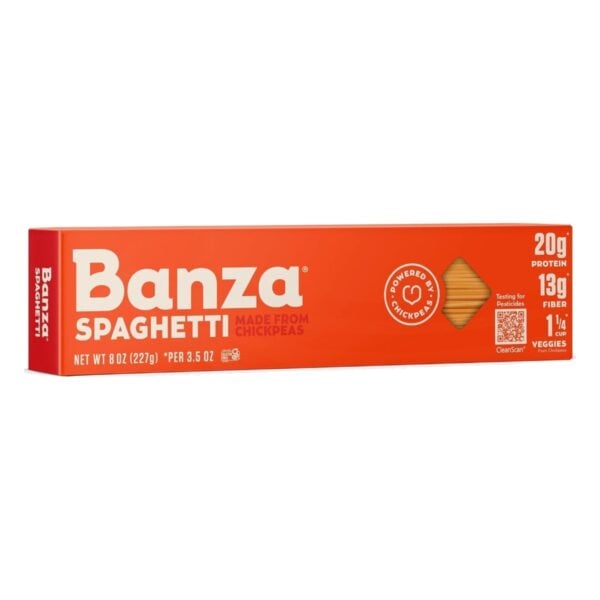 Banza Spaghetti, Chickpea Pasta 20 gr Proteína 8 OZ
