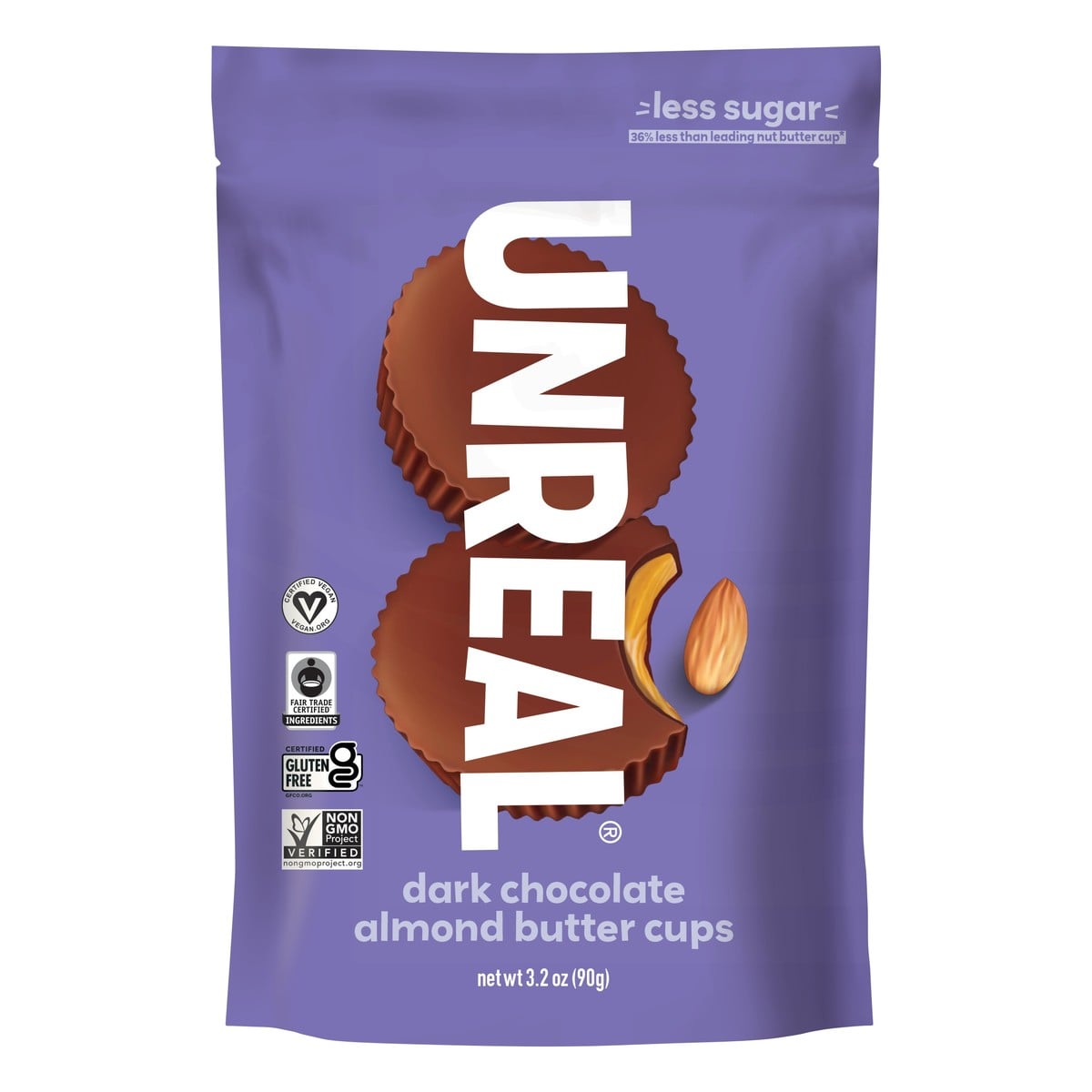 Unreal Dark Chocolate Almond Butter Cups, 3 OZ