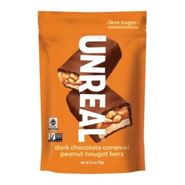 Unreal Dark Chocolate Caramel Peanut Nougat Bars, 3.4 OZ