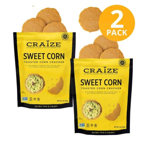 Craize Toasted Corn Cracker, Sweet Corn, 4 OZ (Pack de 2) Superunico
