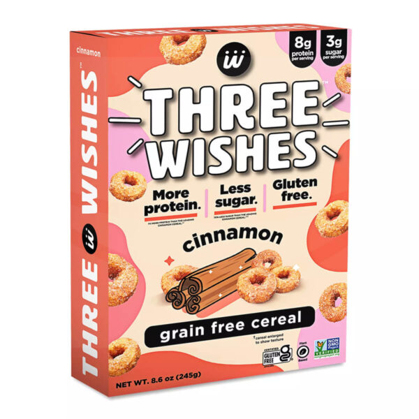 Three Wishes, Cereal Cinnamon, GF,  8.6 OZ