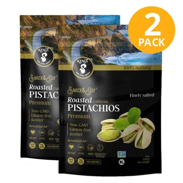 Pistachos de California Tostados, Aznut Roasted Salted California Pistachio, 6 OZ (Pack de 2)