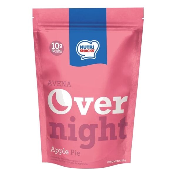 Nutri Snacks Avena Overnight Apple Pie, 10 gr de Proteína, 325 gr