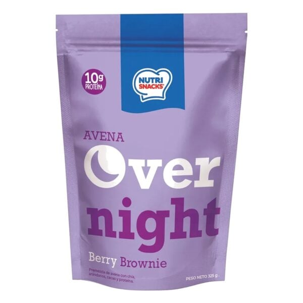 Nutri Snacks Avena Overnight Berry Brownie, 10 gr de Proteína, 325 gr