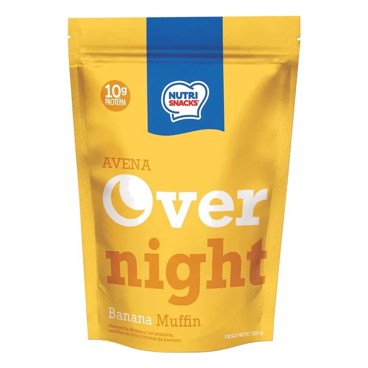 Nutri Snacks Avena Overnight Banana Muffin, 10 gr de Proteína, 325 gr