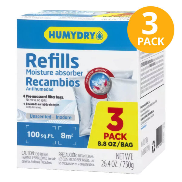 Humydry Refill Unscented, 250 gr (Pack de 3)