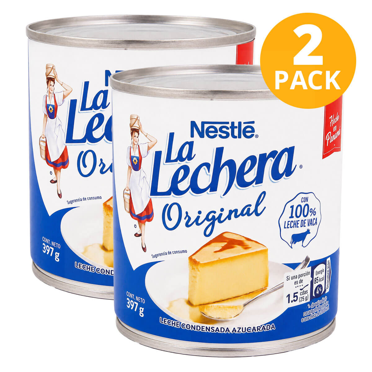 88169060660 La Lechera Leche Condensada Lata, 397 gr (Pack de 2) - Imagen 1