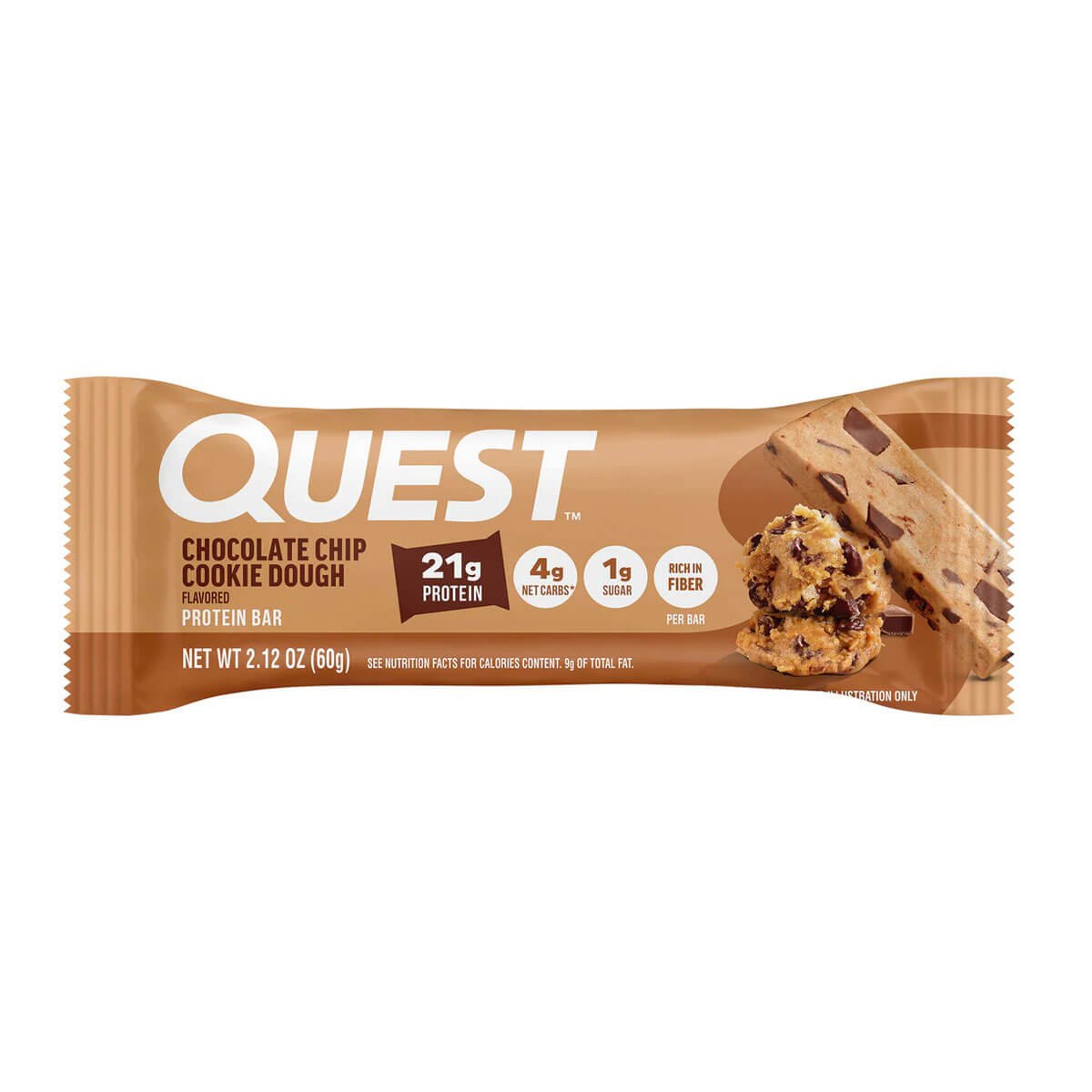 888849000012 Quest Protein Crispy Bar Chocolate Chip Cookie Dough 1.90 OZ - Imagen 1