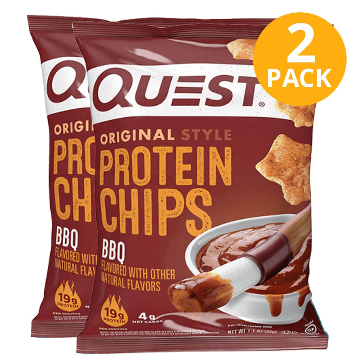 888849000272 Quest Protein Chips, BBQ, 1.1 OZ (Pack de 2) - Imagen 1