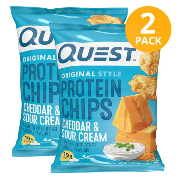 Quest Protein Chips, Cheddar & Sour Cream, 1.1 OZ (Pack de 2)
