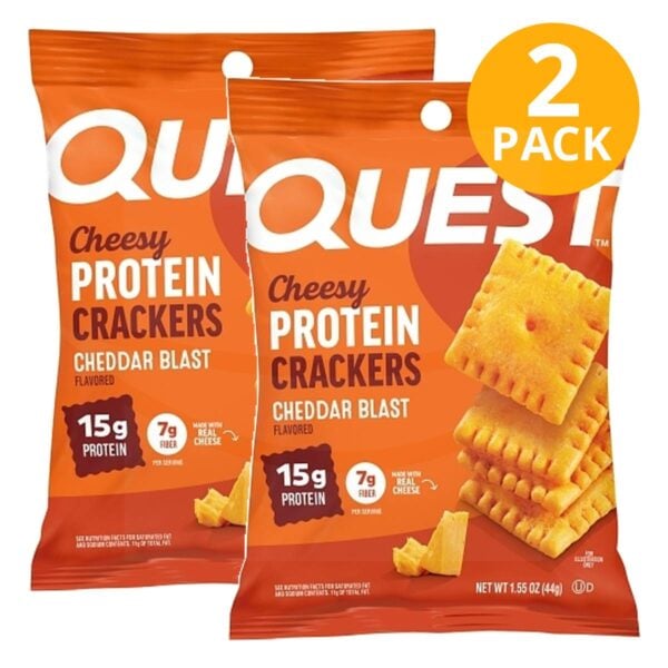 Quest Protein Crackers, Cheesy Cheddar Blast, 1.55 OZ (Pack de 2)