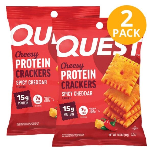 Quest Protein Crackers, Spicy Cheddar, 1.55 OZ (Pack de 2)