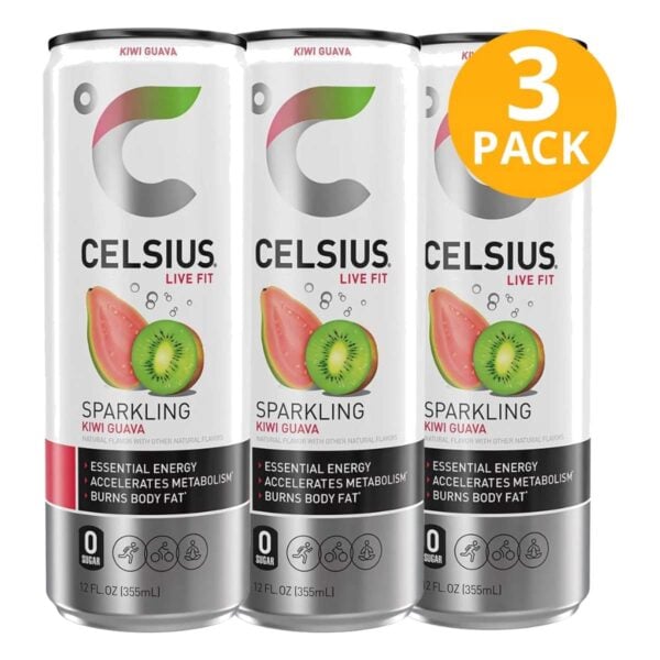 Celsius Sparkling Kiwi Guava, 355 ml (Pack de 3)