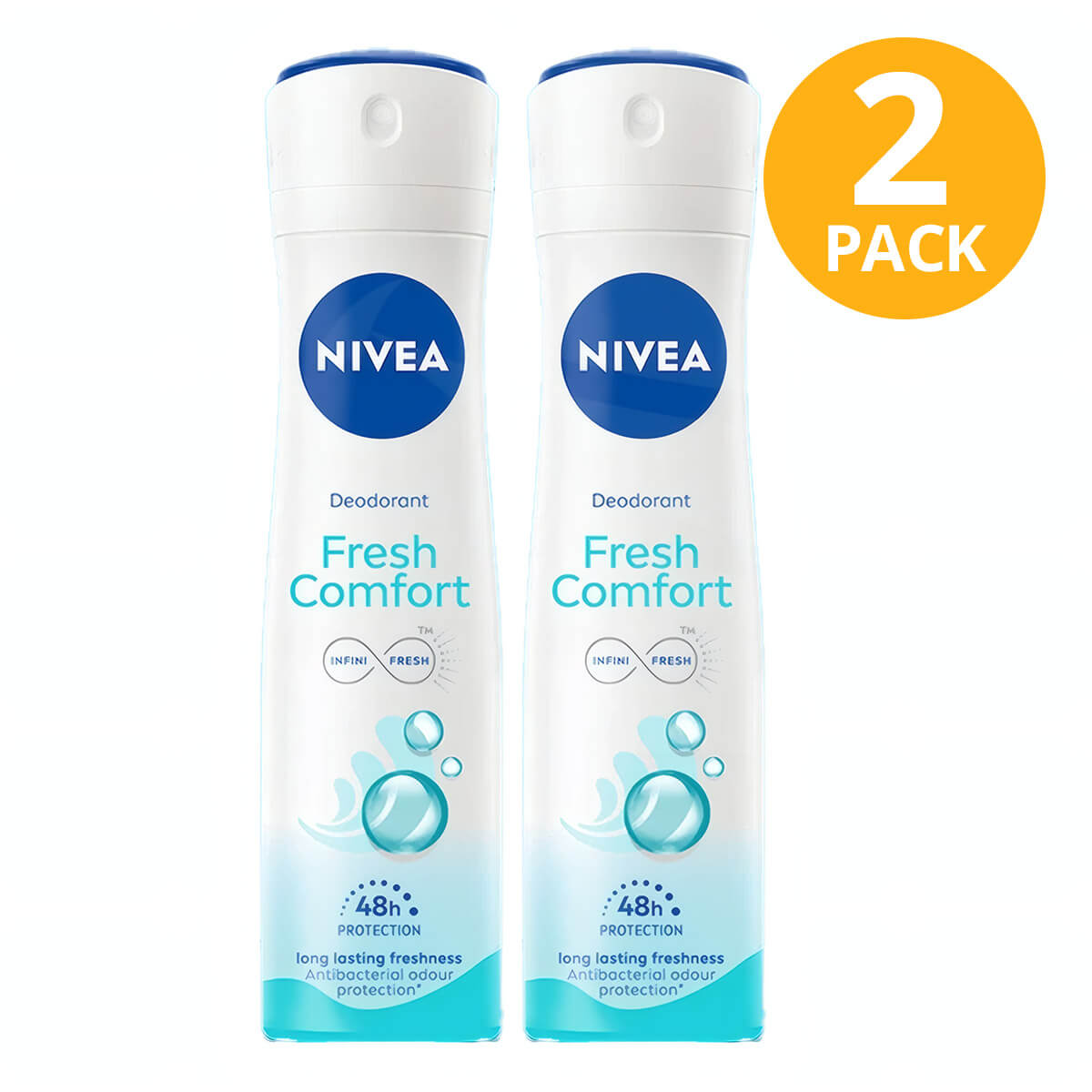 8904256003032 Nivea Desodorante Spray Fresh Comfort 48h Antibacterial (Pack de 2) - Imagen 1