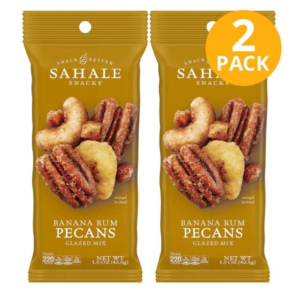 Sahale Snacks Pecans, Banana Rum, 1.5 OZ (Pack de 2)