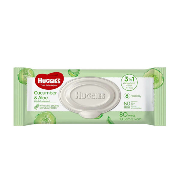 Huggies Wipes Cucumber & Aloe, 80 Toallitas Húmedas