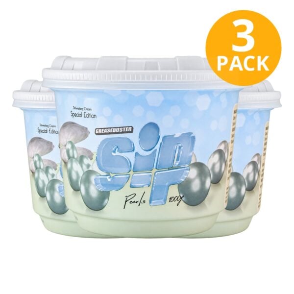 SIP Crema Lavaplatos Sacagrasa, Perlas, 1000 gr (Pack de 3)