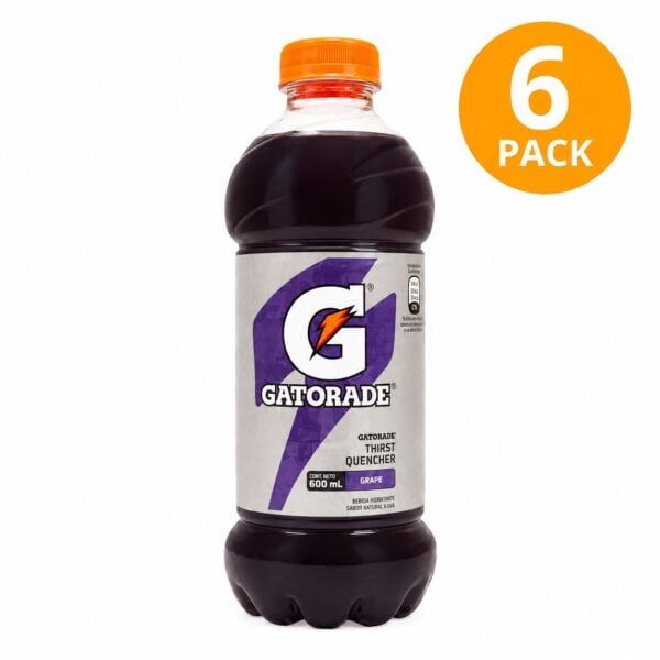 Gatorade Uva, 600 ml (Pack de 6)
