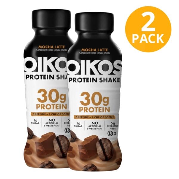 Oikos Protein Shake Mocha Latte, 30 gr Proteína 355 ml (Pack de 2)