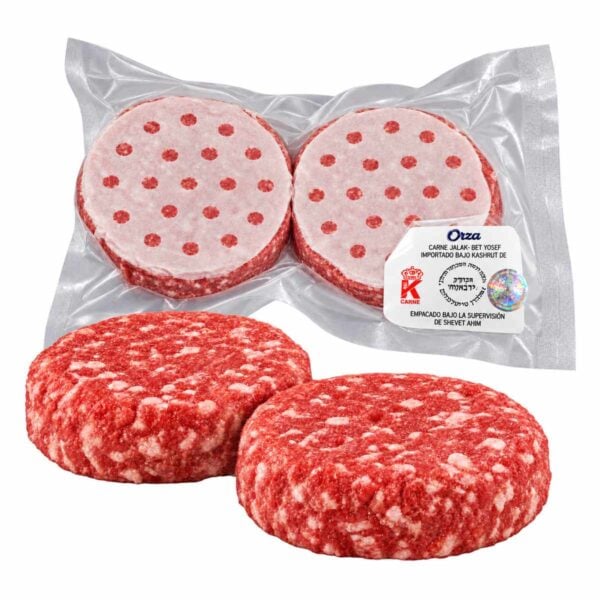 Onza Premium Burger Kosher Plain, Hamburguesas de Res 100% Importada, 2 Unidades