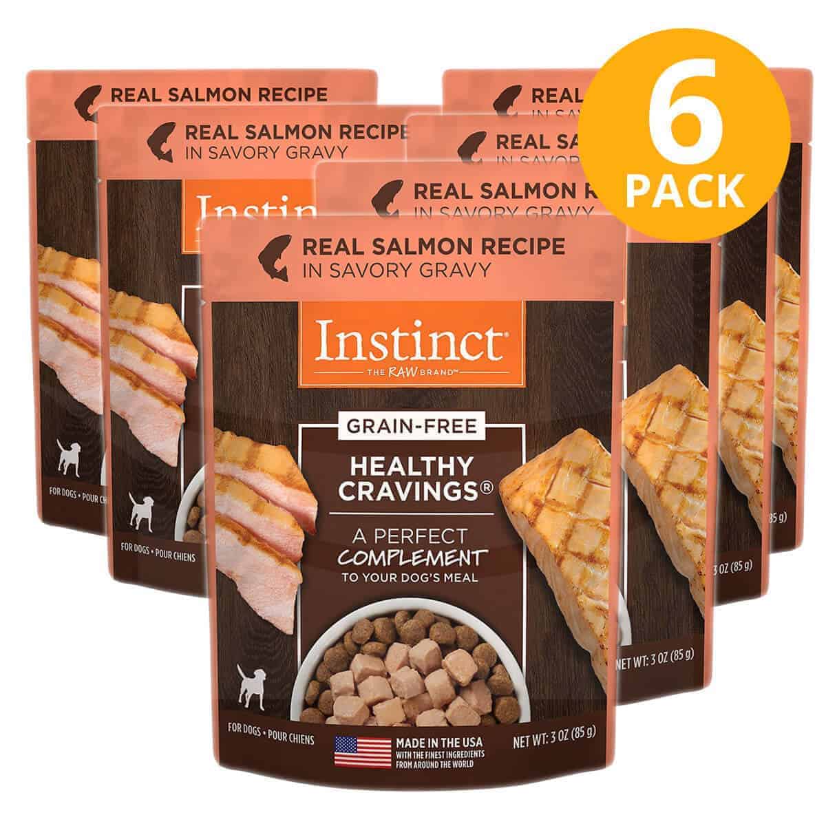 Instinct Healthy Cravings Grain Free Salmon Pouch, 3 OZ (Pack de 6) 