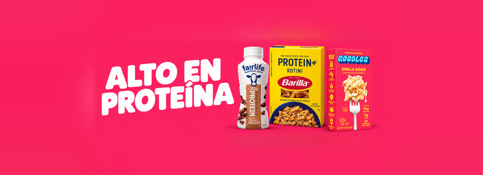 Alto en proteína: fairlife, Barilla Protein+ y Goodles